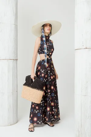High Neck Cut Out Maxi Dress