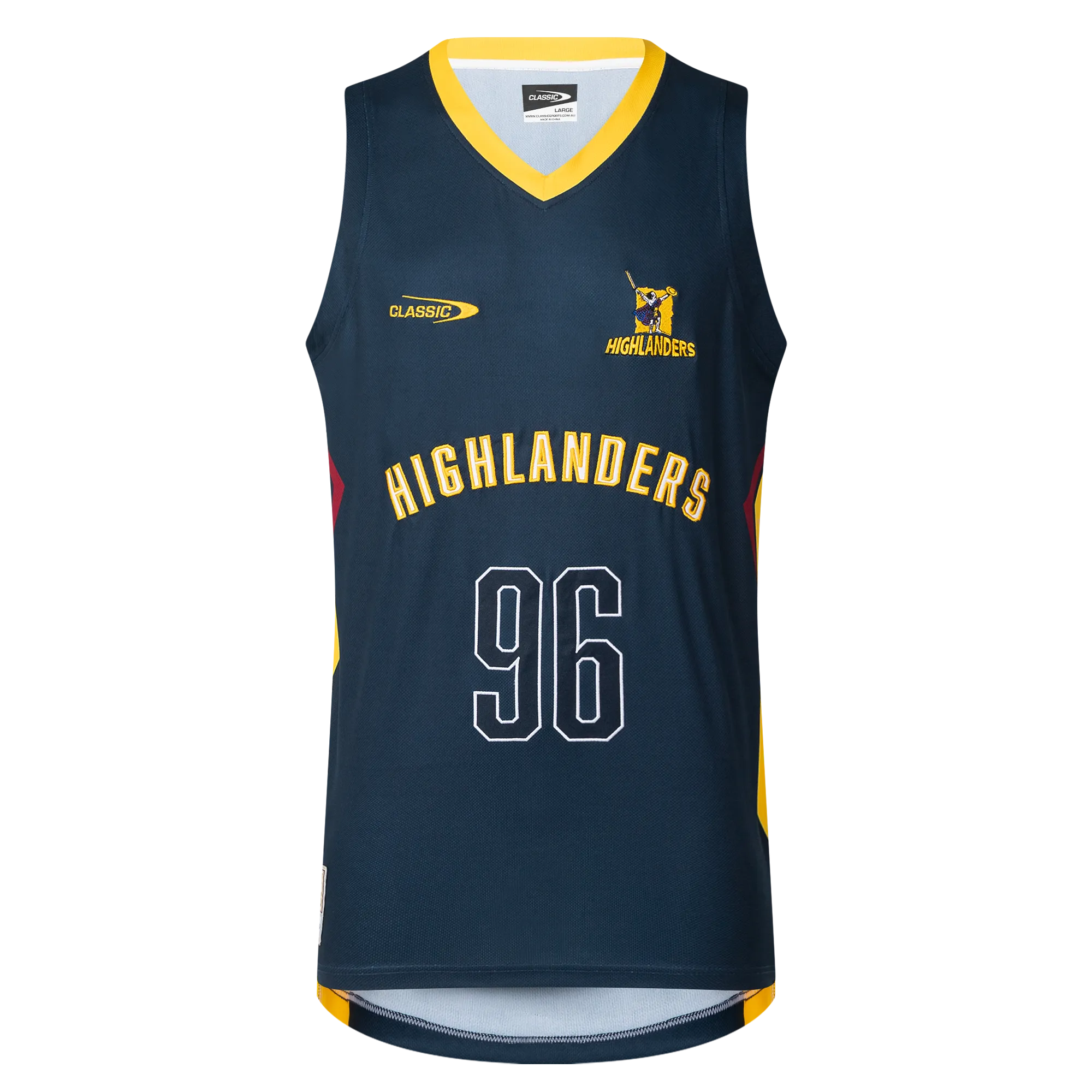 Highlanders Super Rugby 25/26 Supporters Basketball Singlet by Classic Sportswear