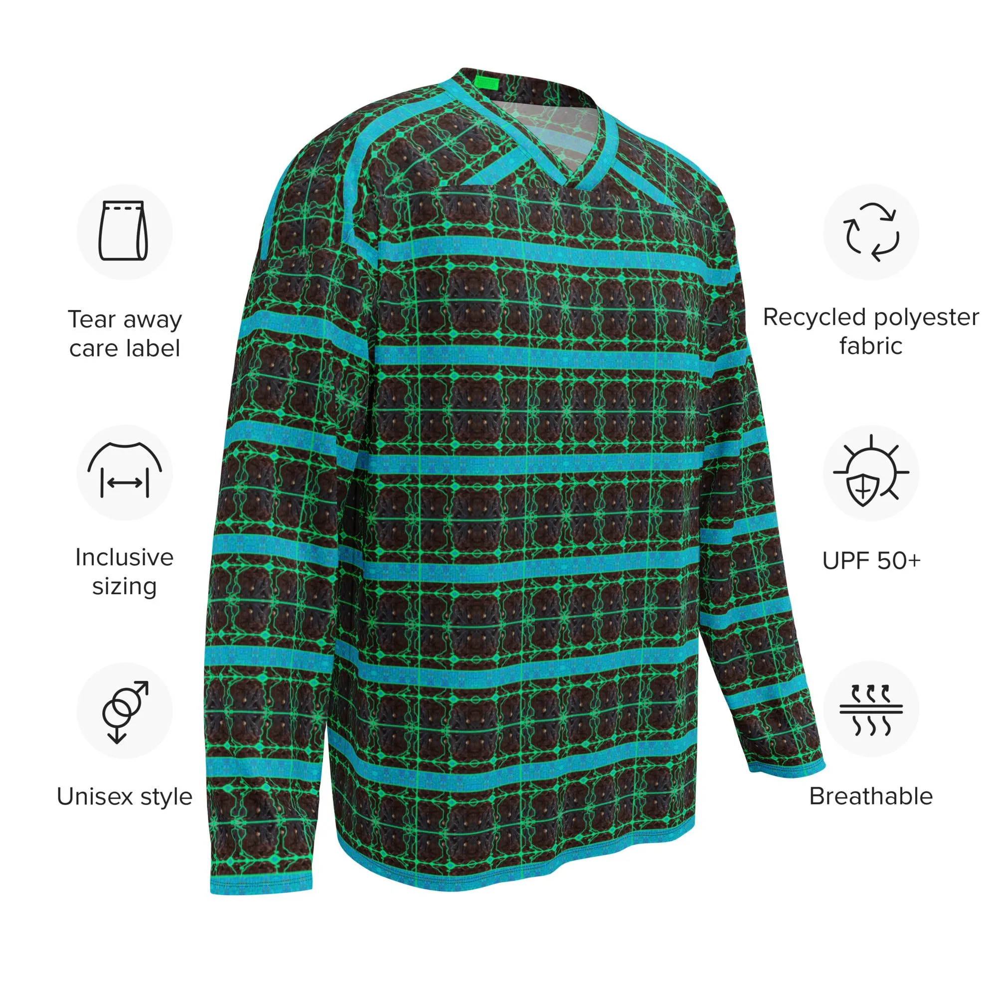Hockey Jersey (Unisex)(Tree Link Stripe Blue Logo) RJSTH@Fabric#10 RJSTHS2024 RJS