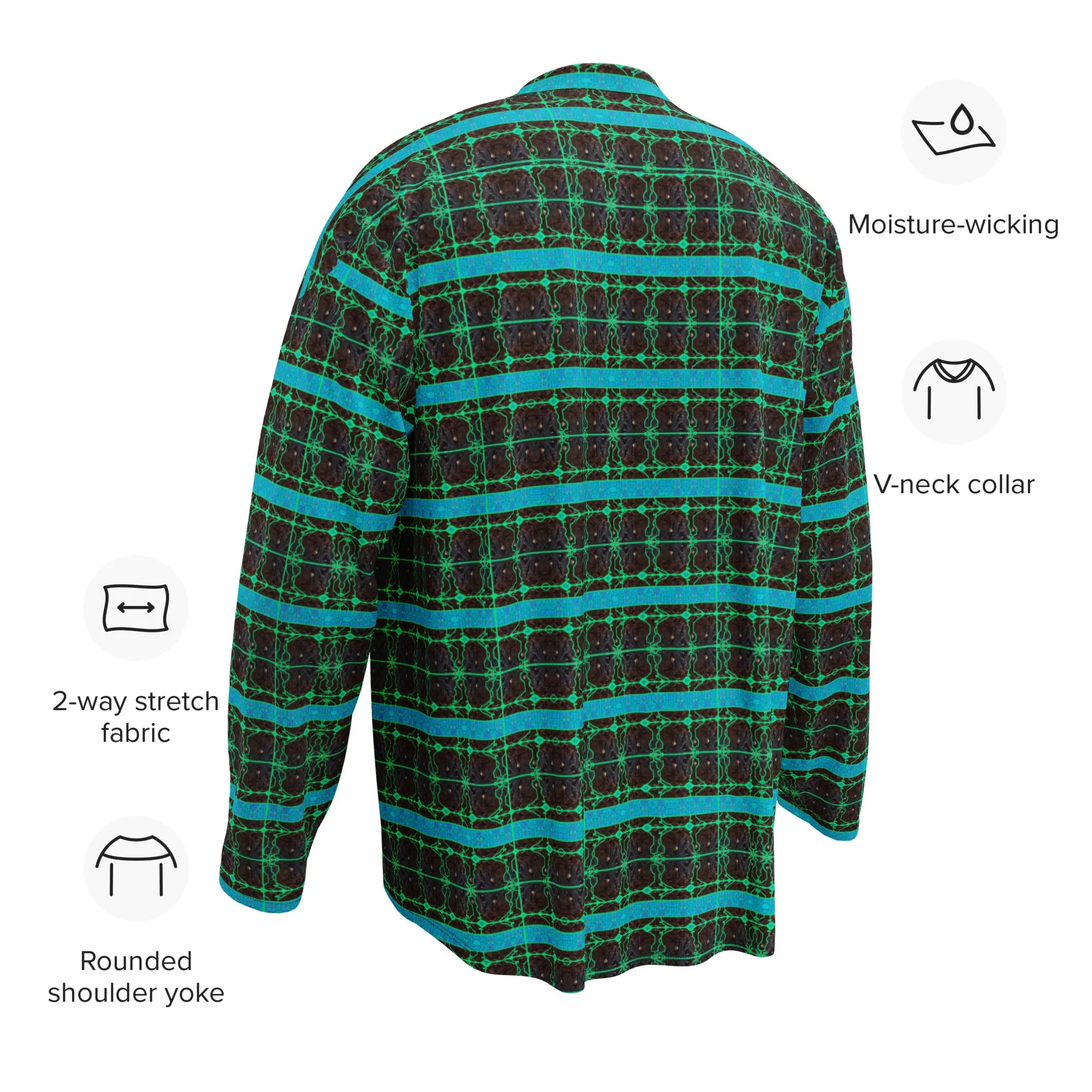 Hockey Jersey (Unisex)(Tree Link Stripe Blue Logo) RJSTH@Fabric#10 RJSTHS2024 RJS