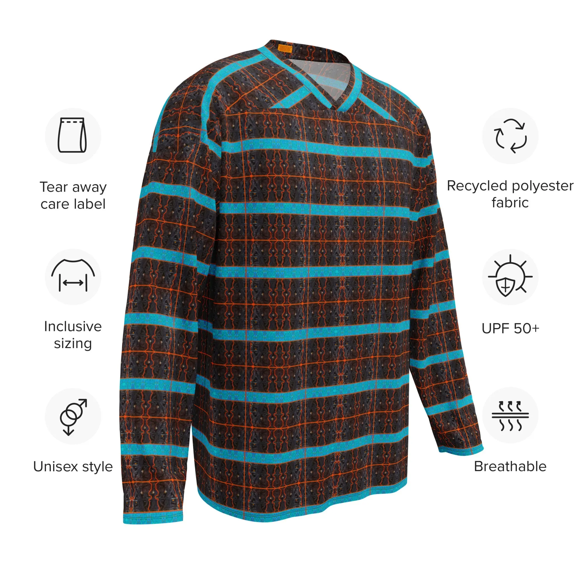Hockey Jersey (Unisex)(Tree Link Stripe Blue Logo) RJSTH@Fabric#12 RJSTHS2024 RJS