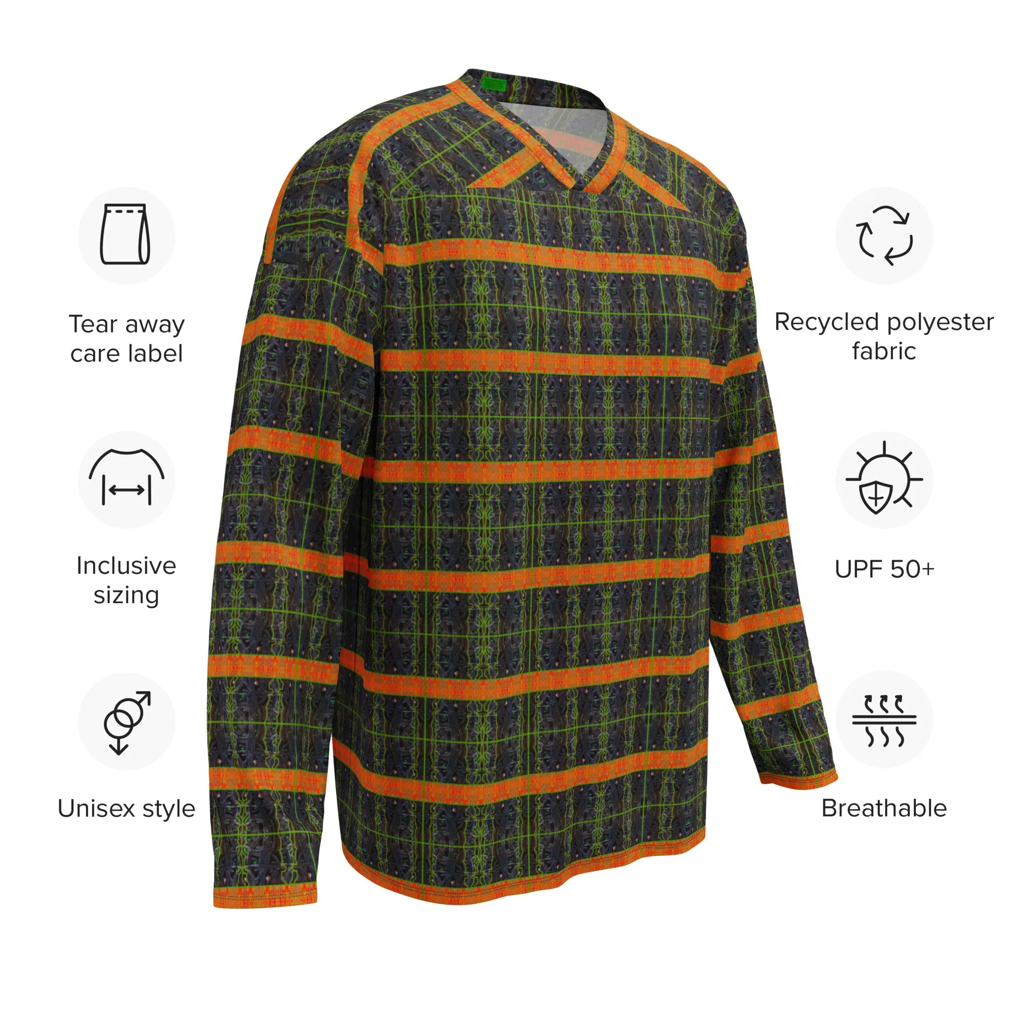 Hockey Jersey (Unisex)(Tree Link Stripe Orange Logo) RJSTH@Fabric#1 RJSTHS2024 RJS