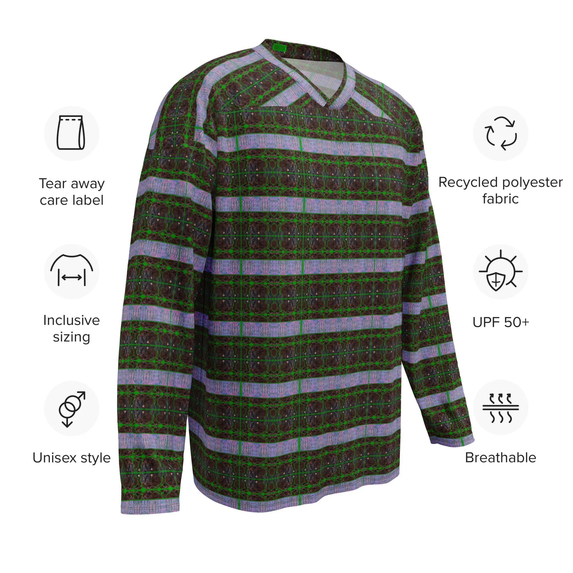Hockey Jersey (Unisex)(Tree Link Stripe Purple Logo) RJSTH@Fabric#4 RJSTHS2024 RJS