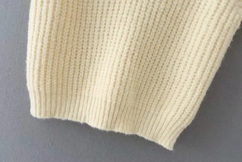 Hollow-out Knit Ruffled Vest Sweaters Blouse