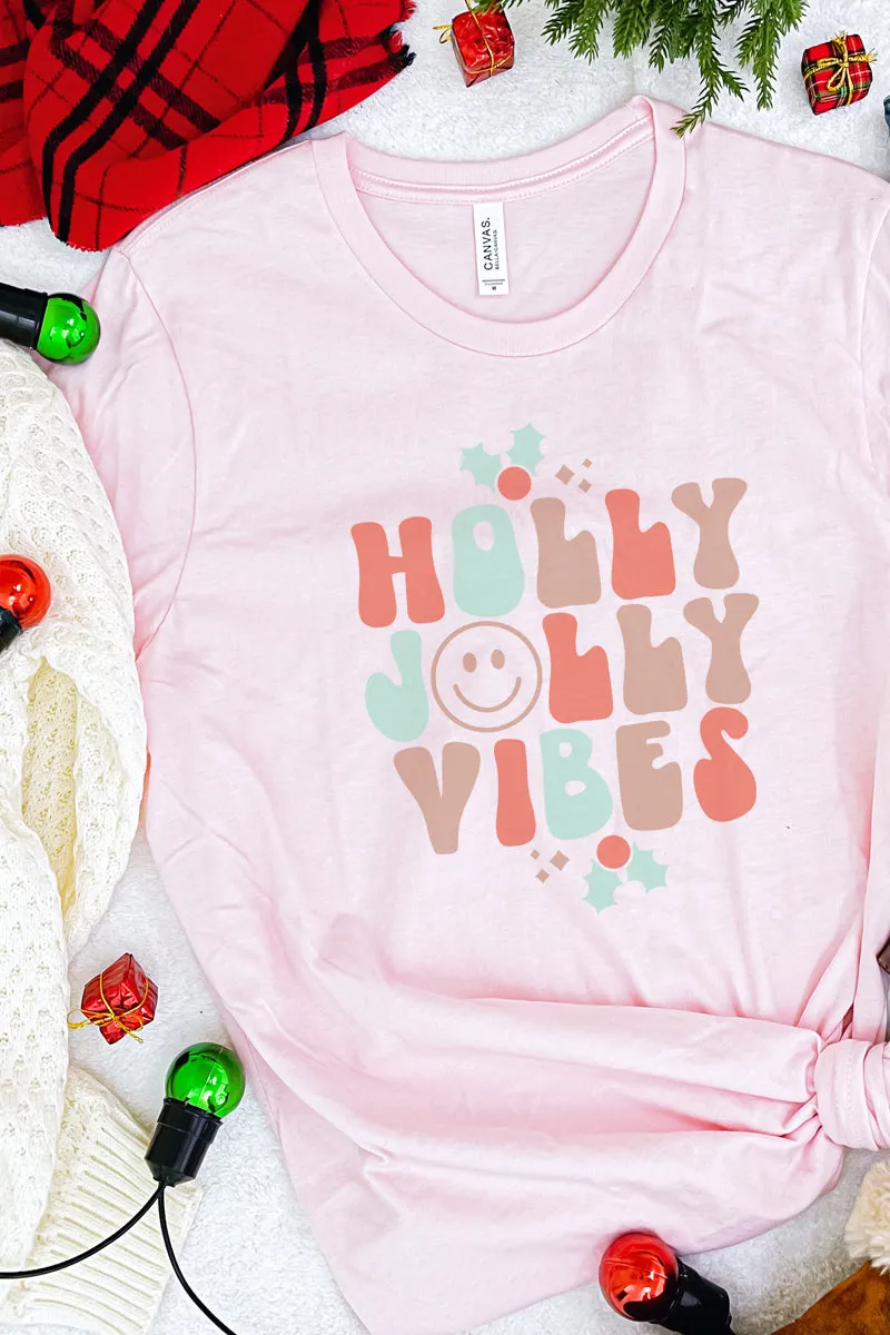 Holly Jolly Vibes Tri-Blend Short Sleeve Tee