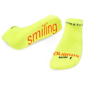 I am smiling® neon yellow low-cut socks
