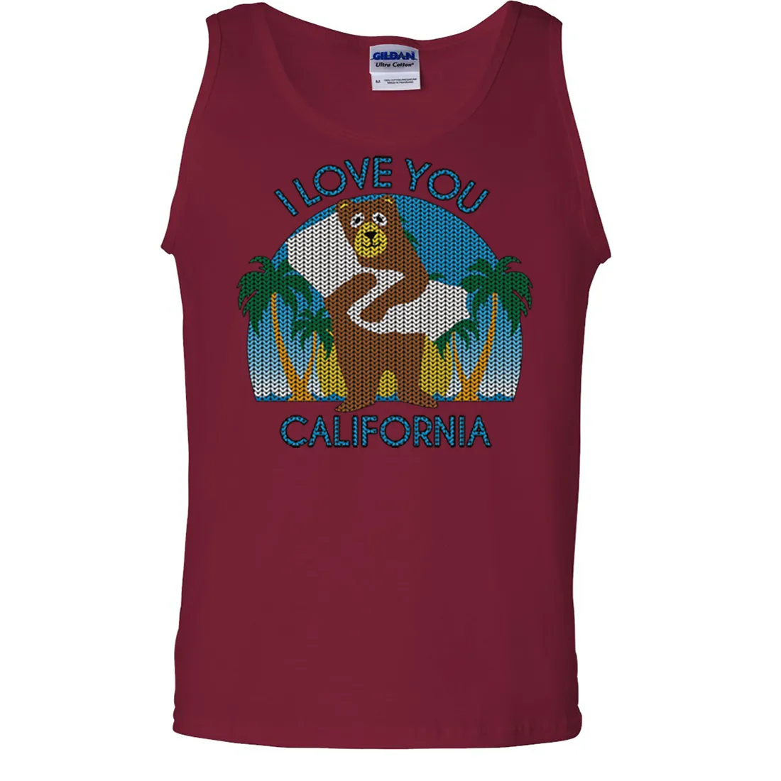 I Love You CA Knit Style Bear Asst Colors Tank Top
