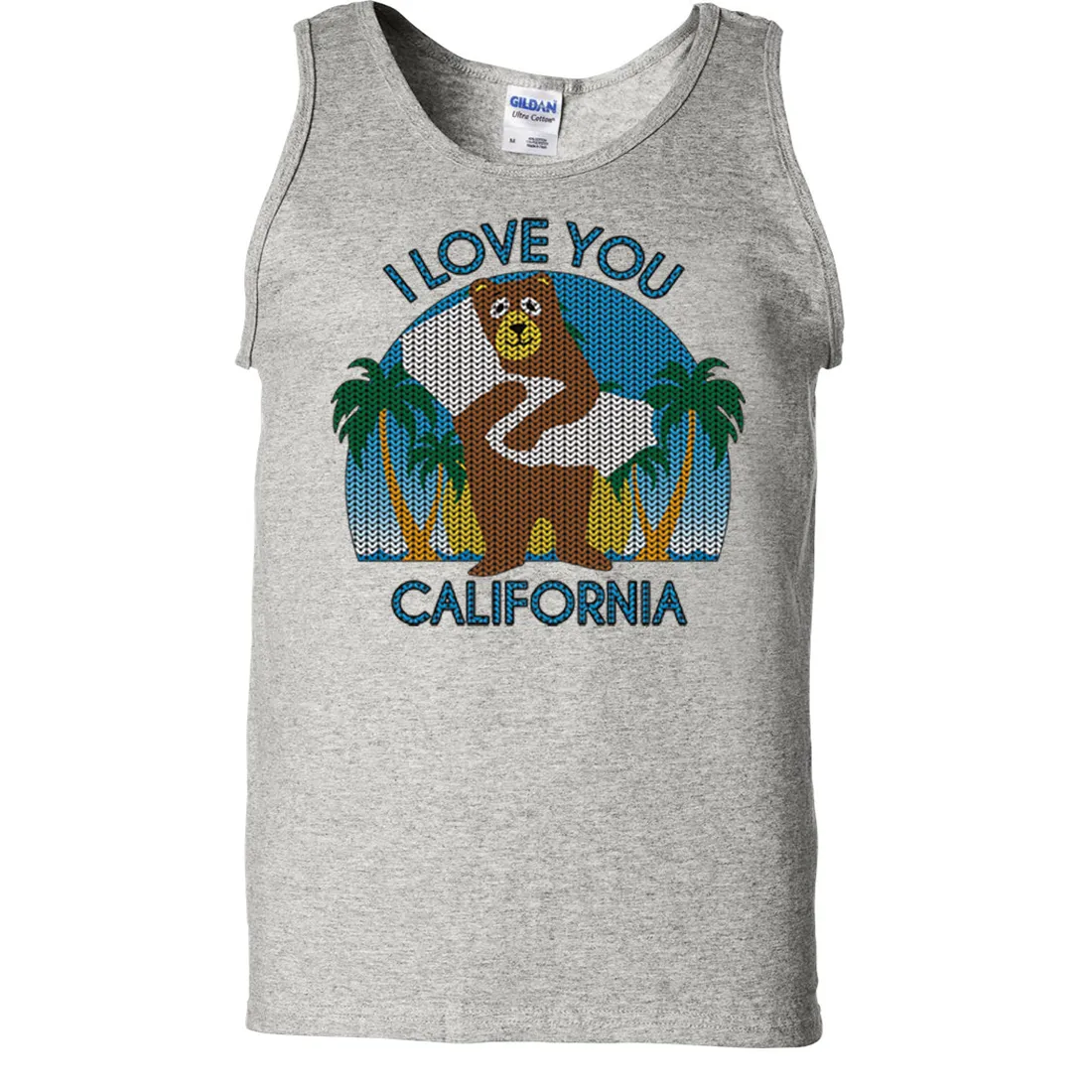 I Love You CA Knit Style Bear Asst Colors Tank Top