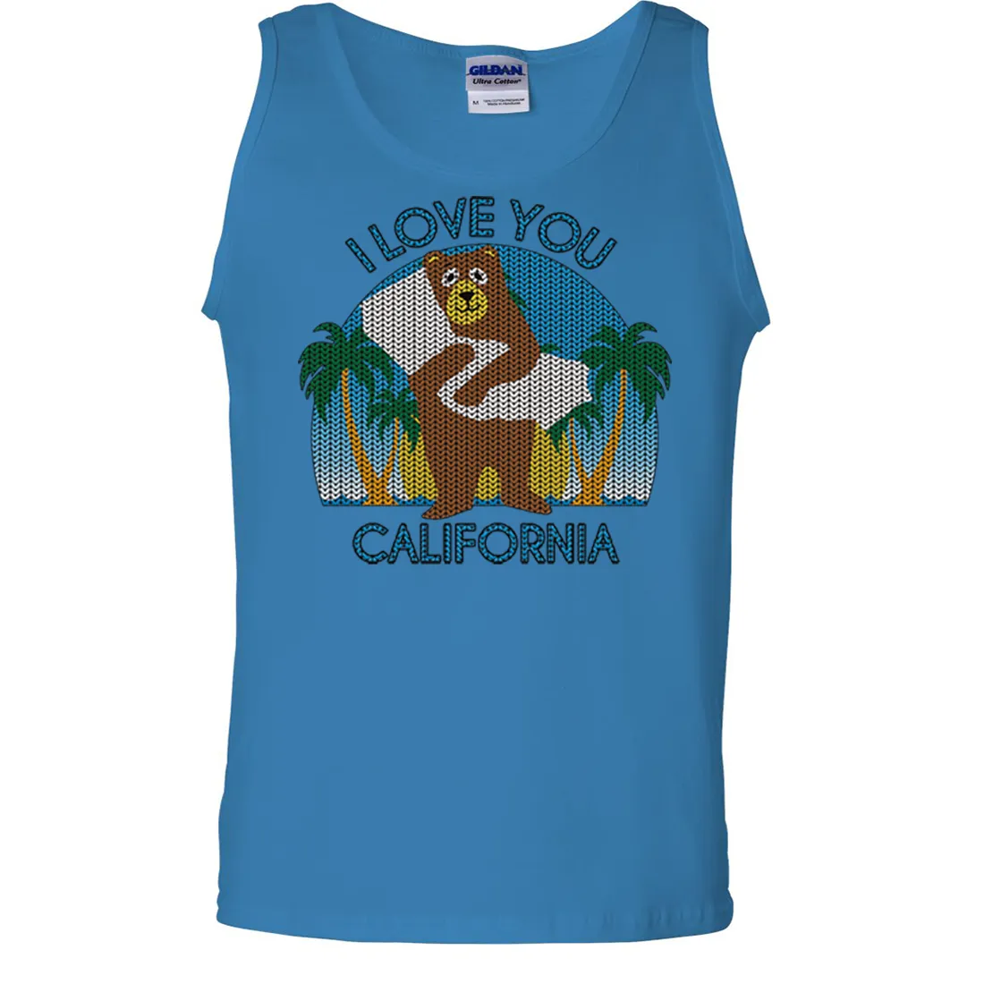 I Love You CA Knit Style Bear Asst Colors Tank Top
