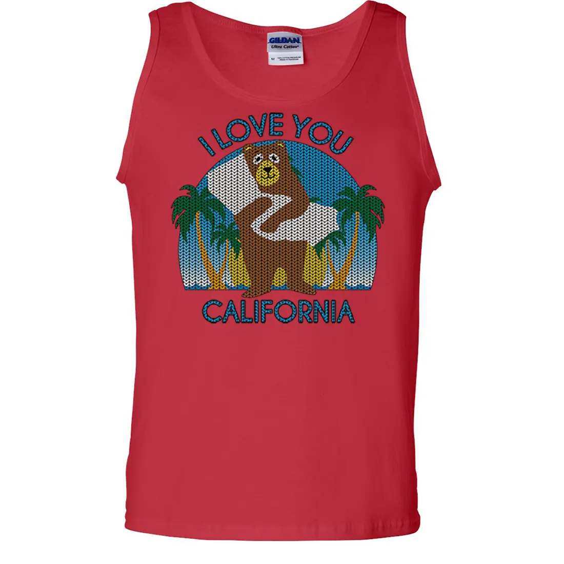 I Love You CA Knit Style Bear Asst Colors Tank Top