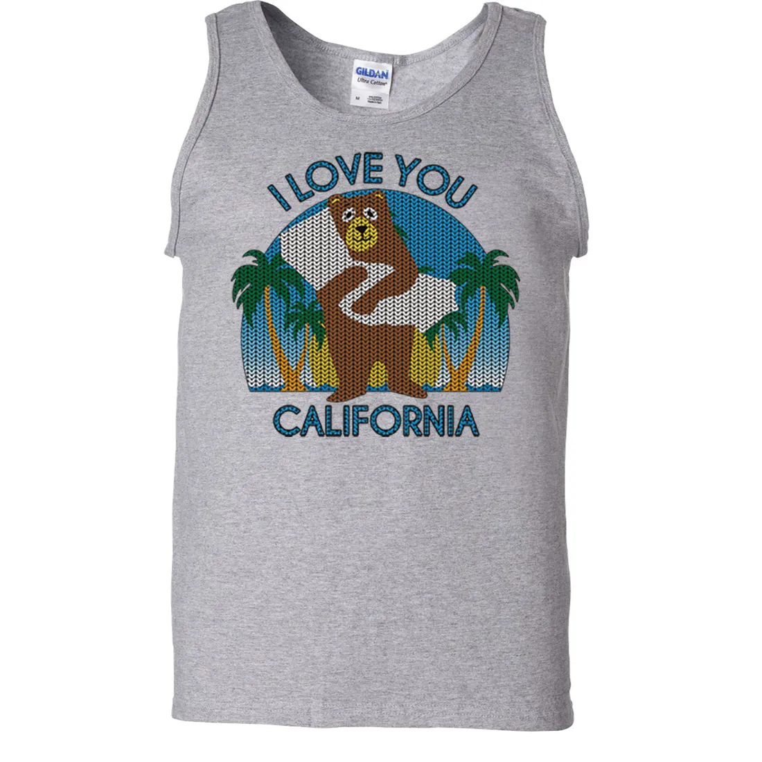I Love You CA Knit Style Bear Asst Colors Tank Top