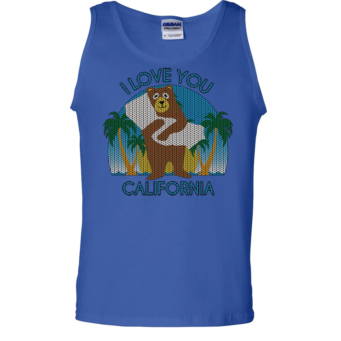 I Love You CA Knit Style Bear Asst Colors Tank Top