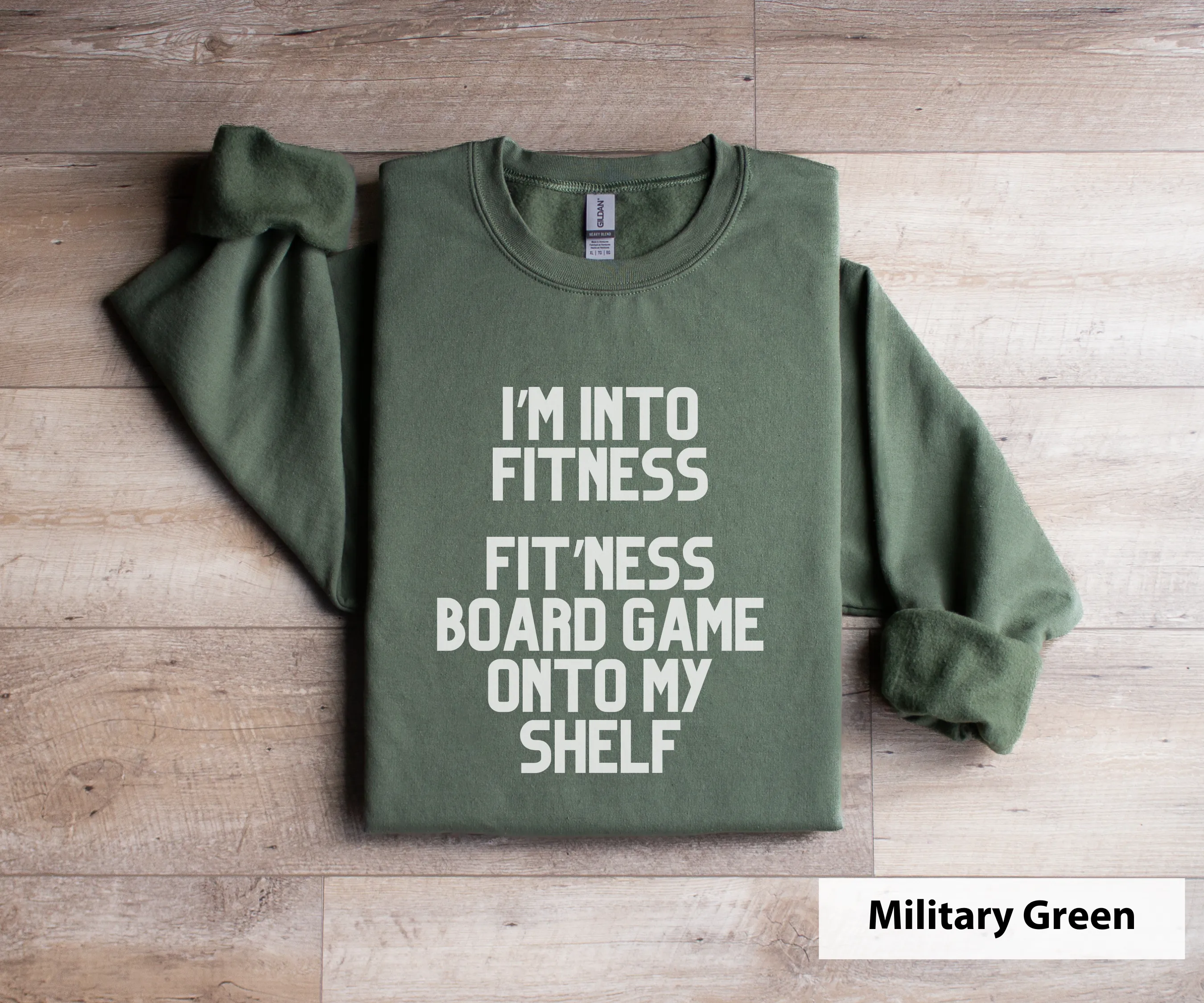 I'm Into Fitness, Fit'ness this board game on my shelf_ Adult Unisex Crewneck Sweatshirt