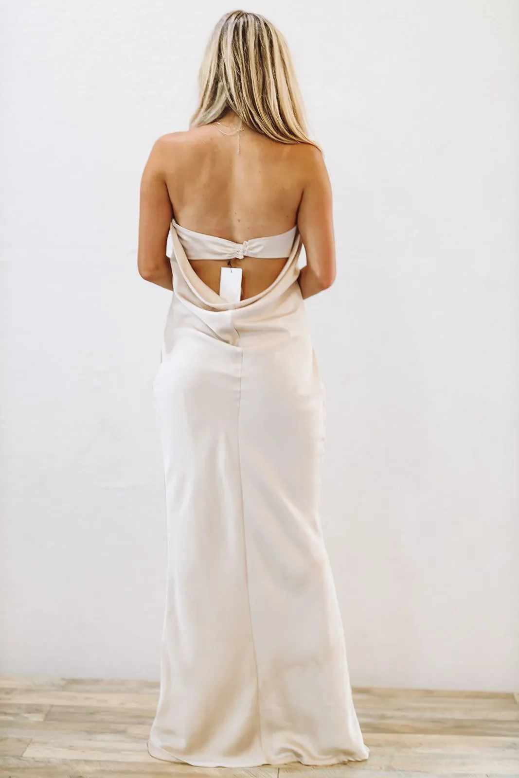 Infinite Satin Maxi Dress - Champagne