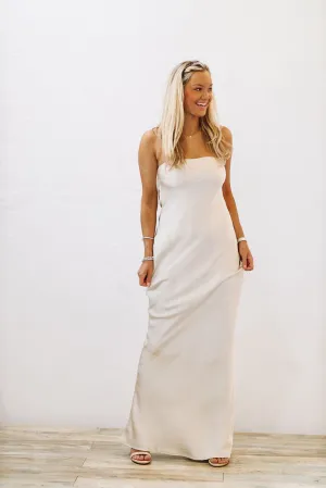 Infinite Satin Maxi Dress - Champagne