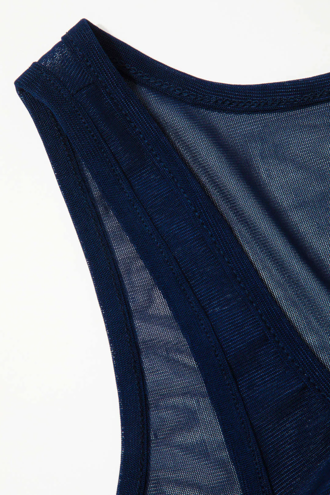 Iridescent Blue Mesh Dress