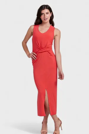 Isabella Red Tie Waist Maxi Dress
