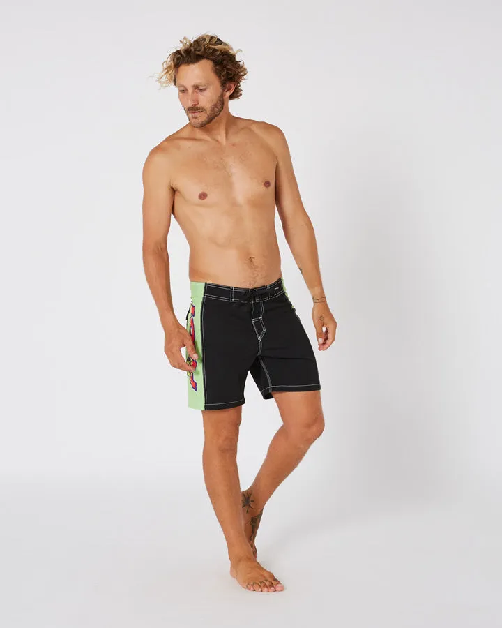 Jetpilot Colour Vision Mens Boardshort - Black/Green