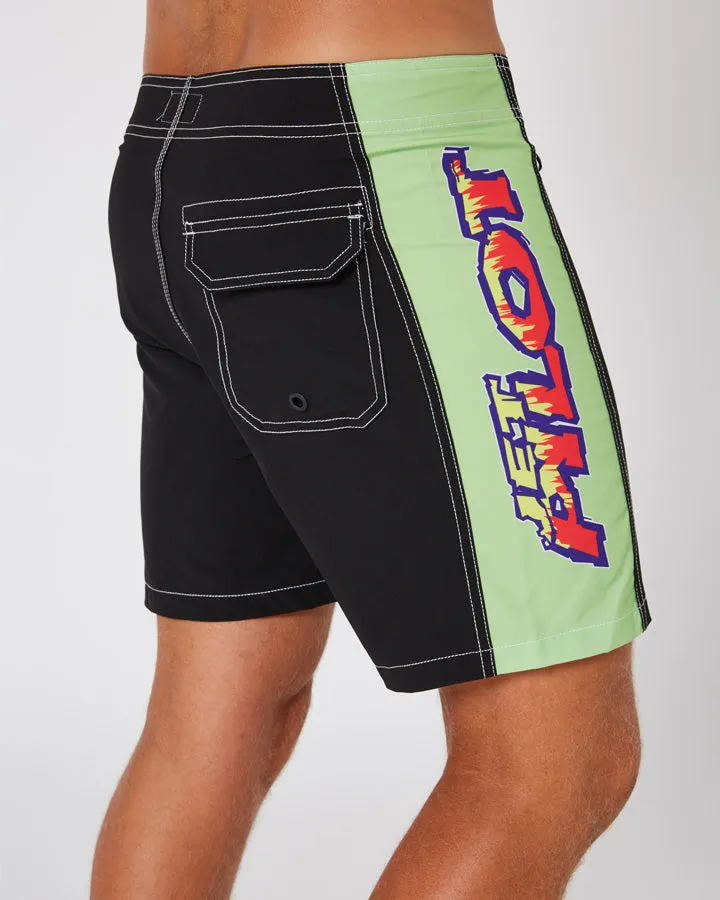 Jetpilot Colour Vision Mens Boardshort - Black/Green