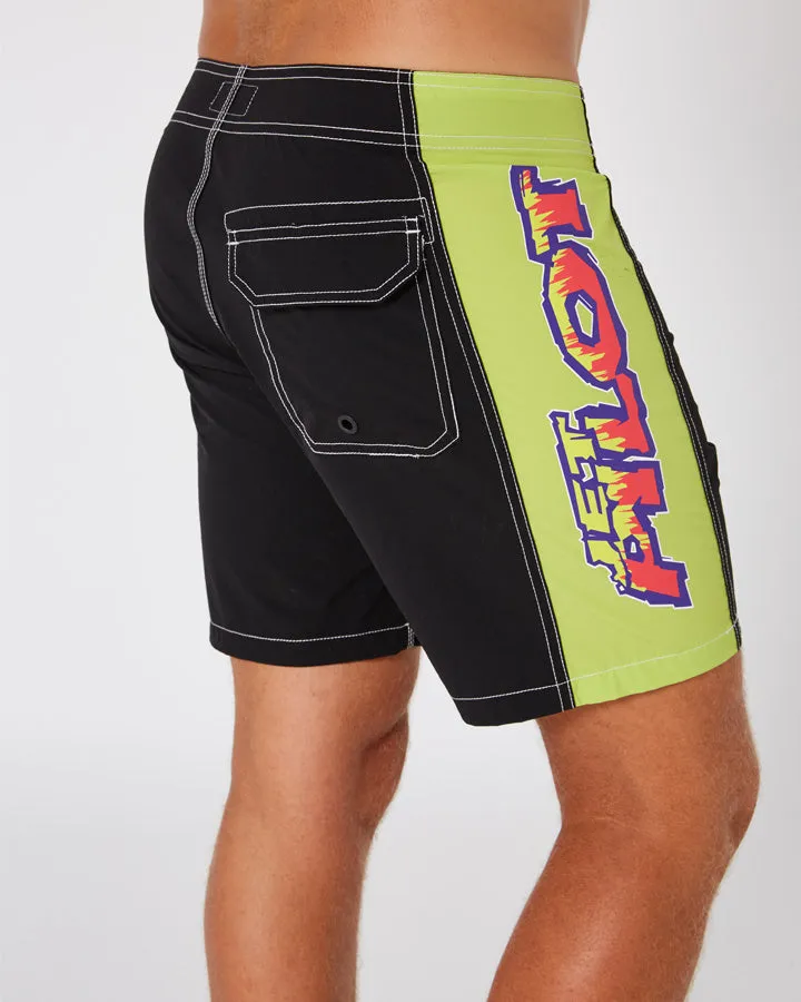 Jetpilot Colour Vision Mens Boardshort - Black/Green