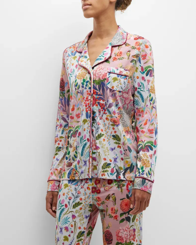 Johnny Was Filomena Long PJ Set Sleepwear Pajama Home Lounge Floral XXL Pink NEW