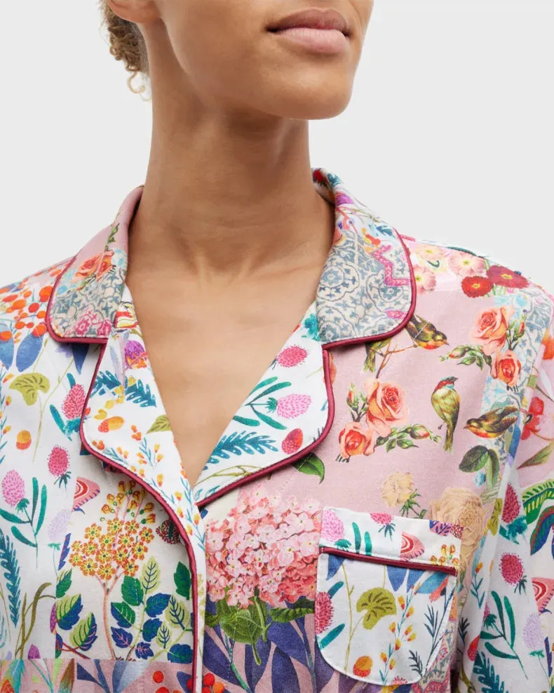 Johnny Was Filomena Long PJ Set Sleepwear Pajama Home Lounge Floral XXL Pink NEW