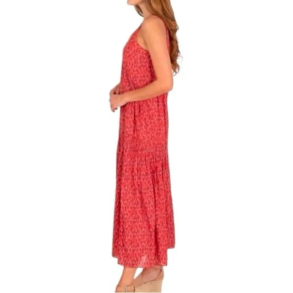 JOIE Bondi Limited Edition Geometric Abstract Animal Printed Tiered Maxi Dress