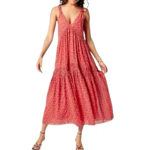 JOIE Bondi Limited Edition Geometric Abstract Animal Printed Tiered Maxi Dress