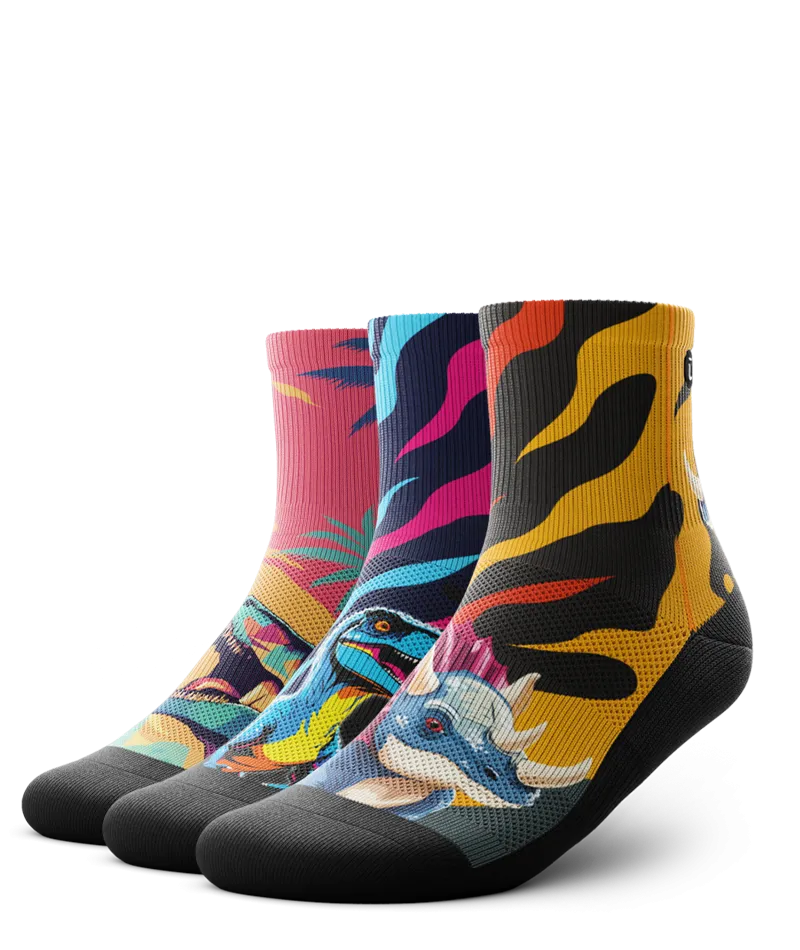 Jurassic Quarter Socks 3-Pack