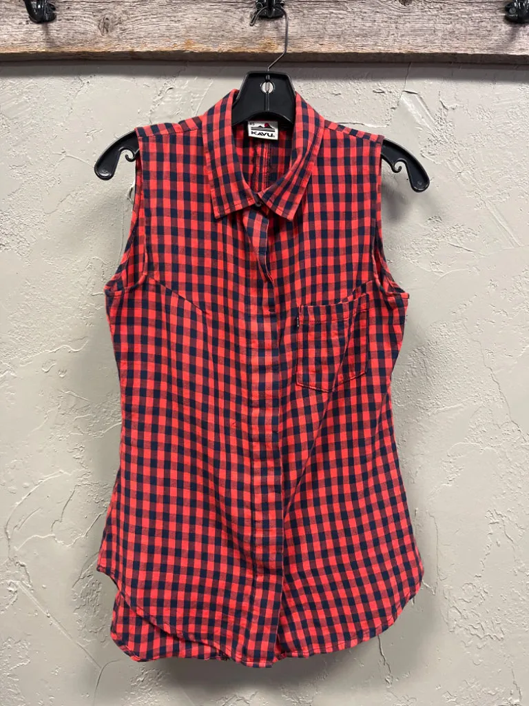 KAVU SLEEVELESS BUTTON UP