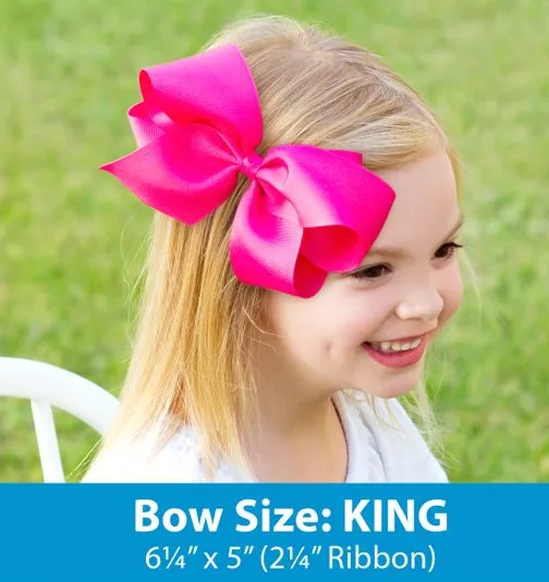 King Party Glitter Bow Grosgrain - Silver