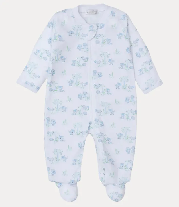 Kissy Kissy Forest Fun Blue Zip Footie