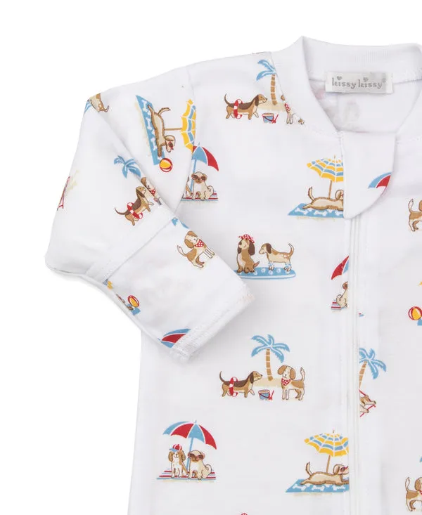Kissy Kissy: Puppy Beach Daze Zip Footie