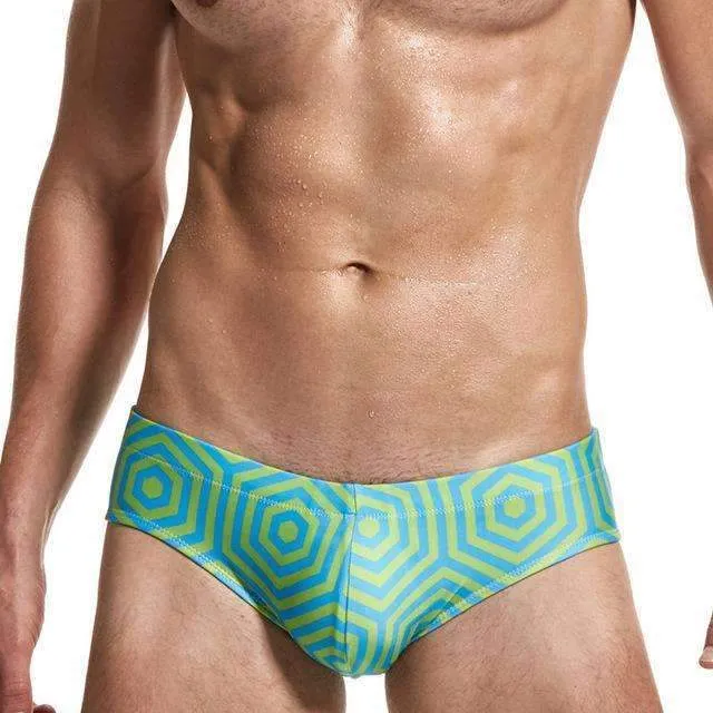 KWAN.Z men's swimsuit 2017 board shorts hexagon swimwear men summer shorts quick dry men's beach shorts maillot de bain homme