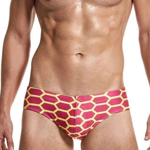KWAN.Z men's swimsuit 2017 board shorts hexagon swimwear men summer shorts quick dry men's beach shorts maillot de bain homme