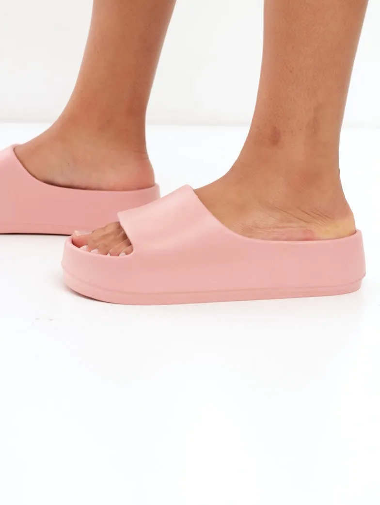 Ladies Basic Moulded Platform Sandal - Blush