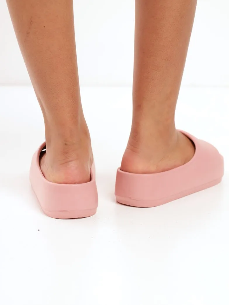 Ladies Basic Moulded Platform Sandal - Blush