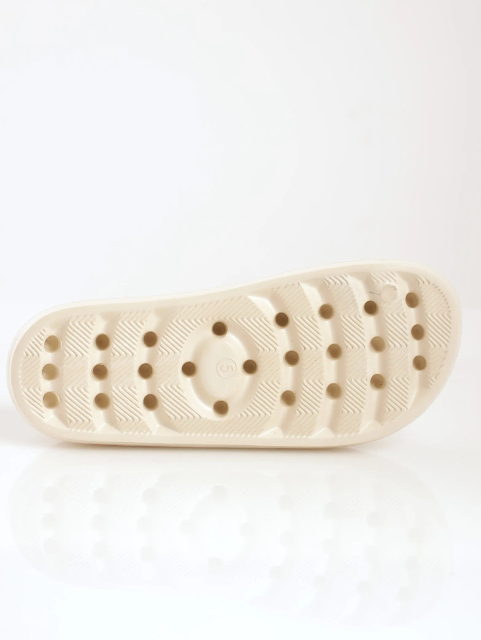 Ladies Basic Moulded Platform Sandal - Stone