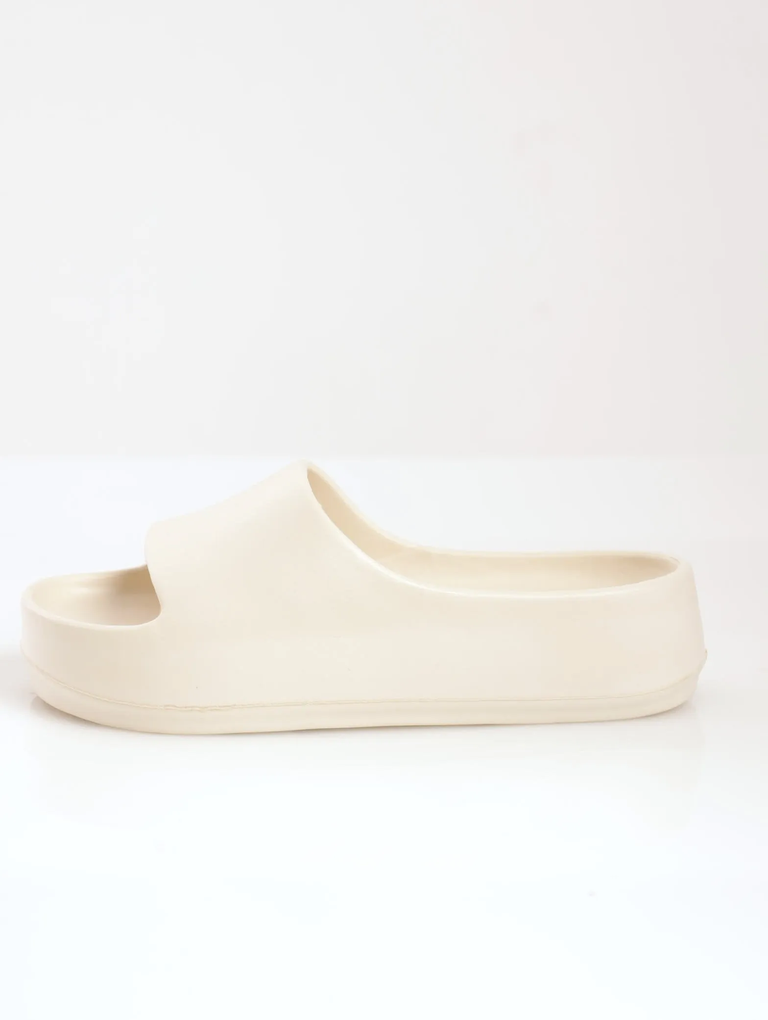 Ladies Basic Moulded Platform Sandal - Stone