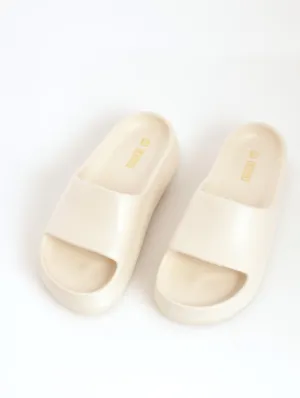Ladies Basic Moulded Platform Sandal - Stone