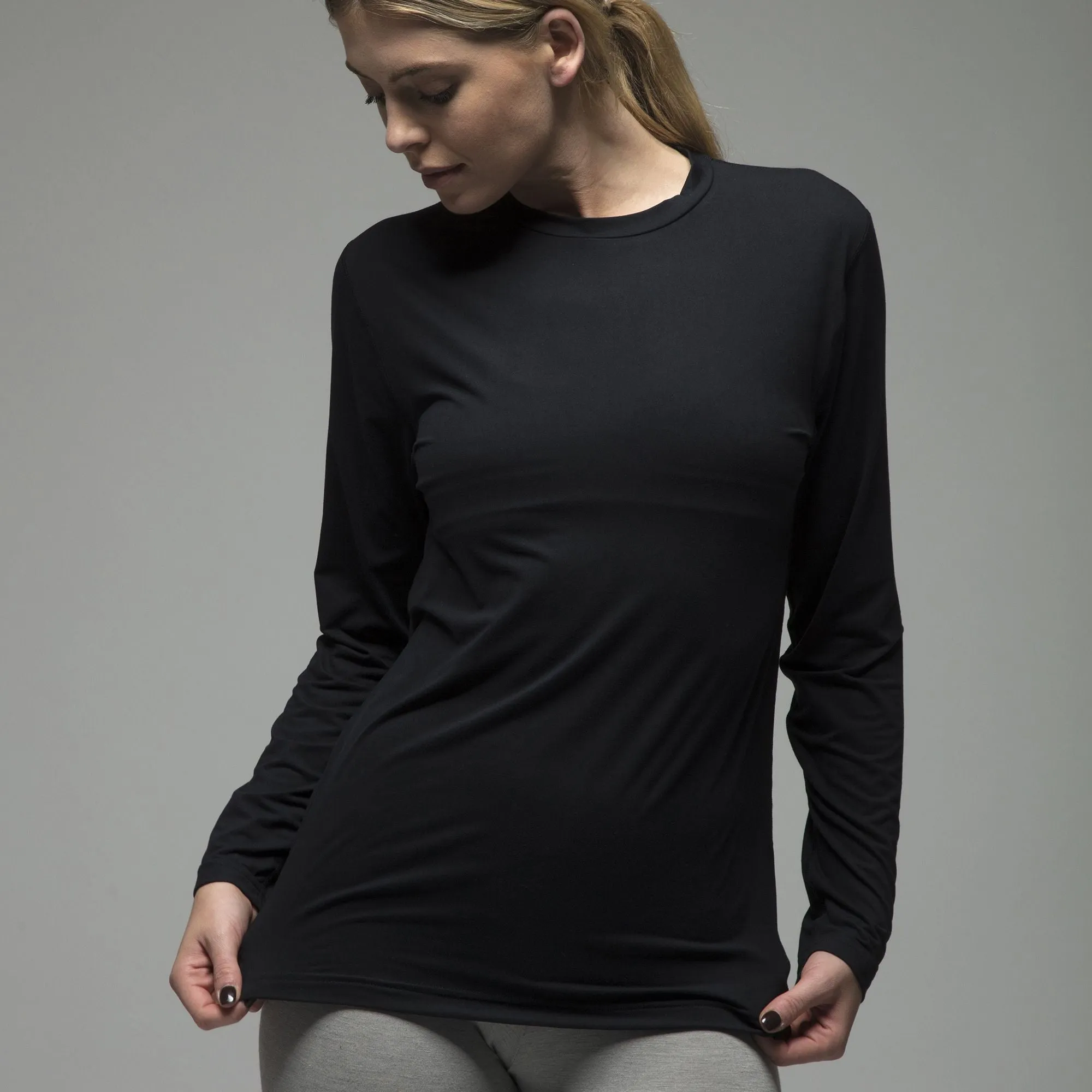 Ladies Fleece Lined Base Layer Thermal Long Sleeve Top