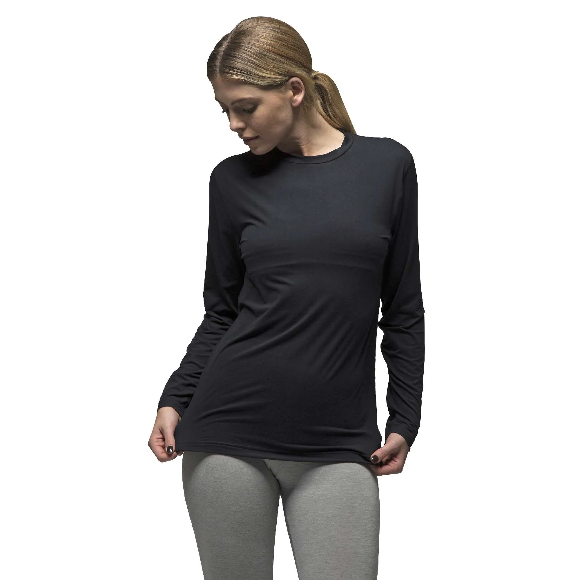 Ladies Fleece Lined Base Layer Thermal Long Sleeve Top