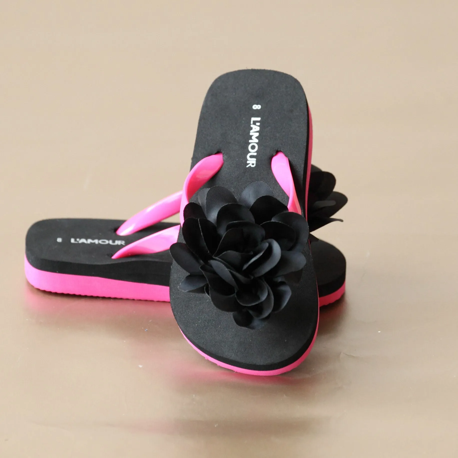 L'Amour Girls Petal Flip Flop Sandal