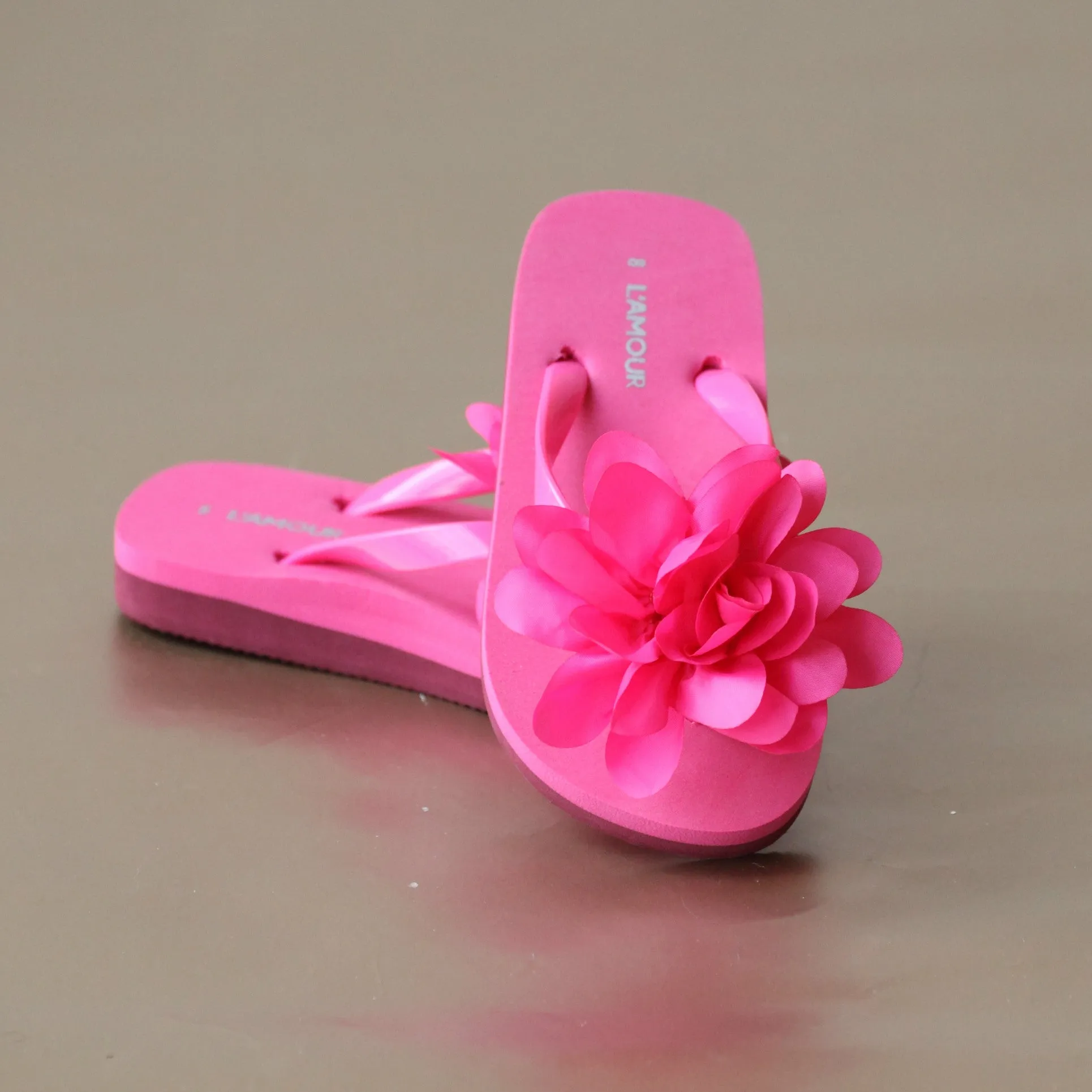 L'Amour Girls Petal Flip Flop Sandal