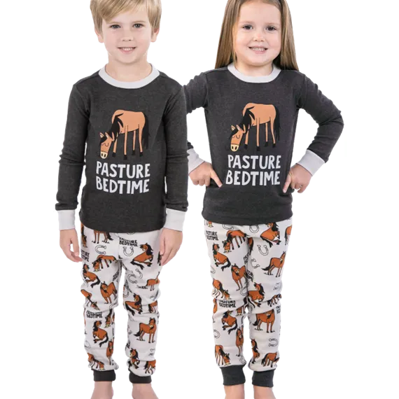 Lazy One Kid's Grey Pasture Bedtime Pajamas