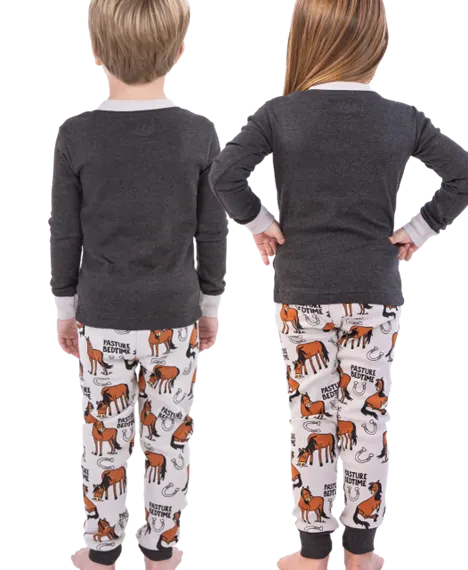 Lazy One Kid's Grey Pasture Bedtime Pajamas