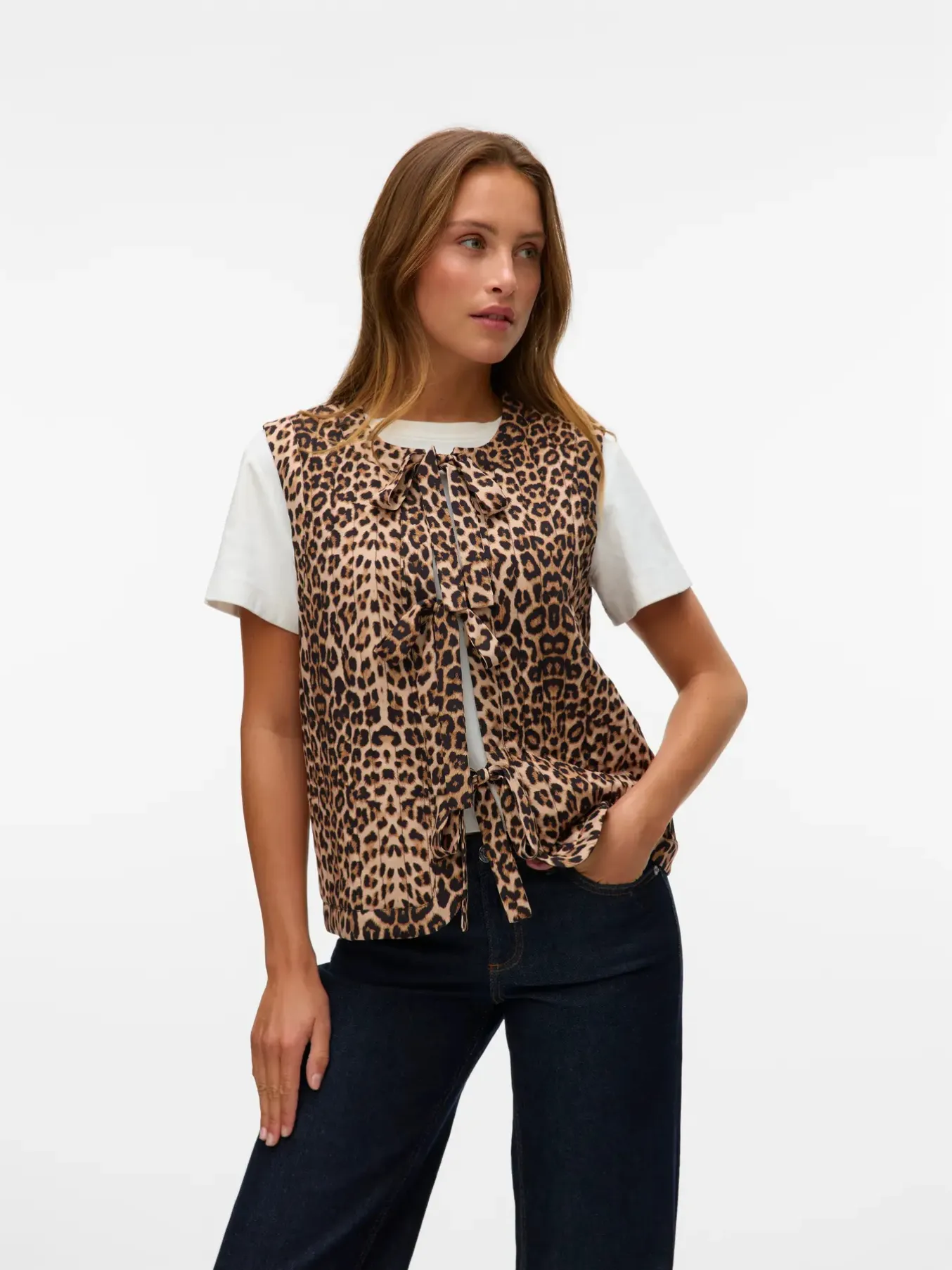 Leopard Lara Quilted Bow Tie Waistcoat