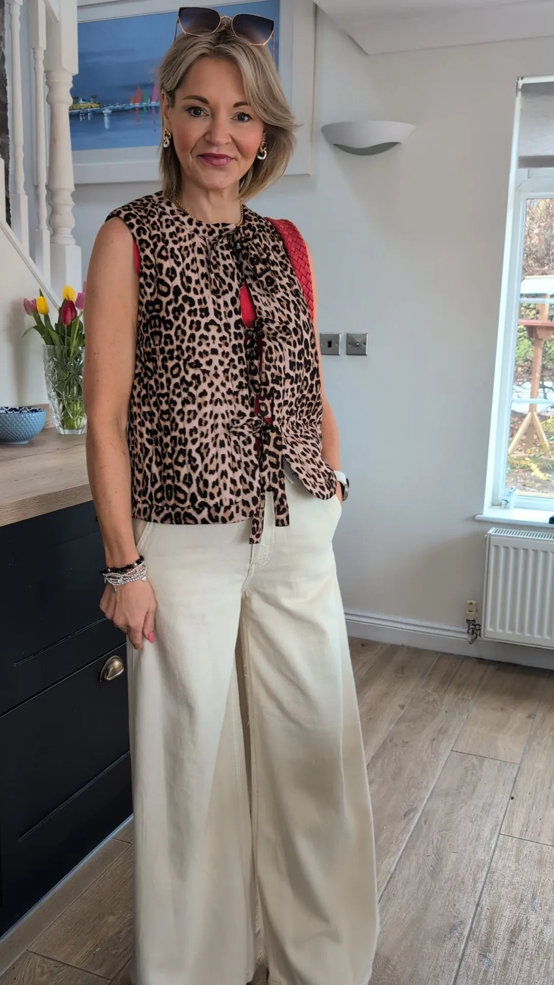 Leopard Lara Quilted Bow Tie Waistcoat