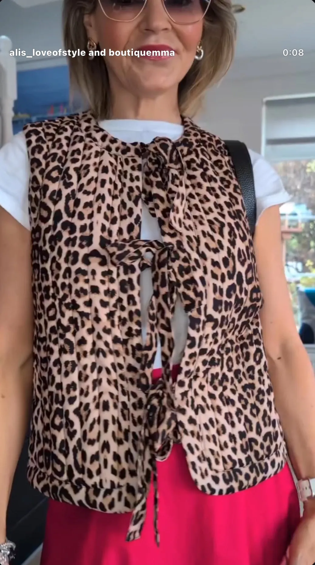 Leopard Lara Quilted Bow Tie Waistcoat