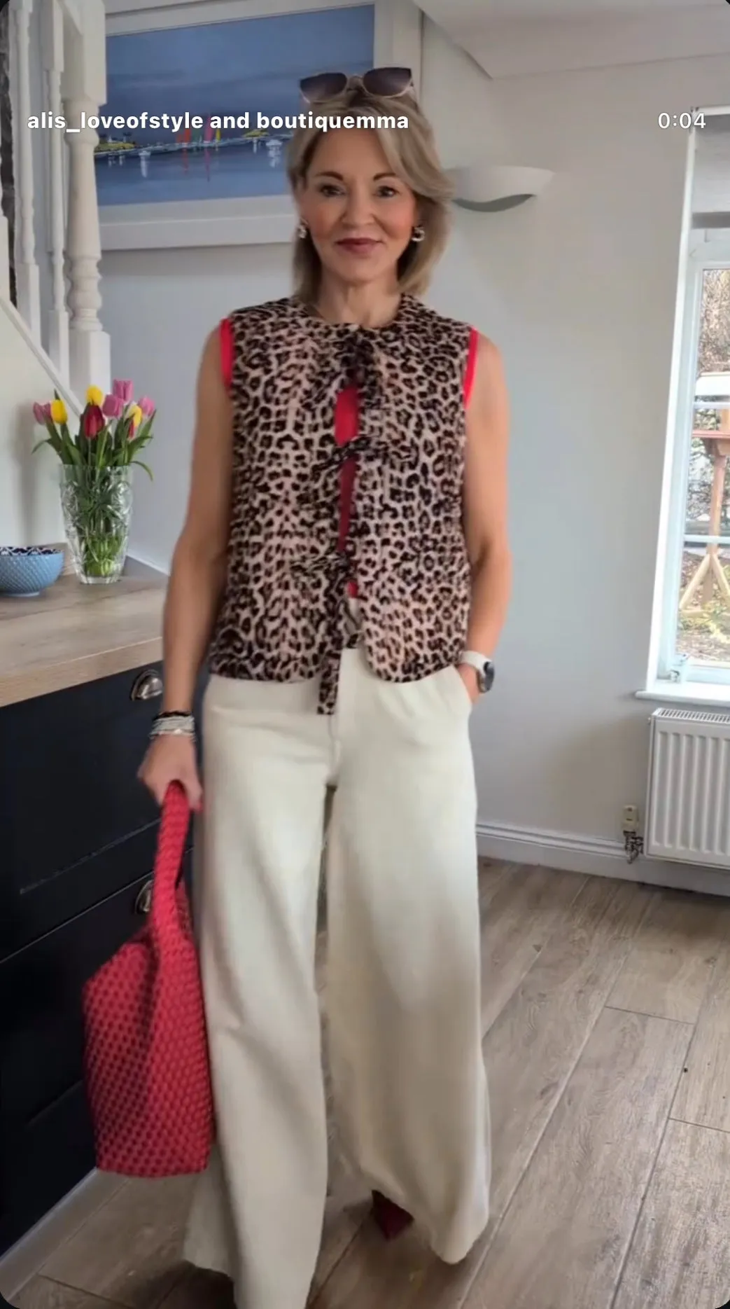 Leopard Lara Quilted Bow Tie Waistcoat